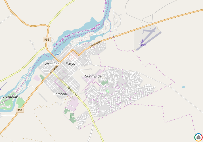 Map location of Parys